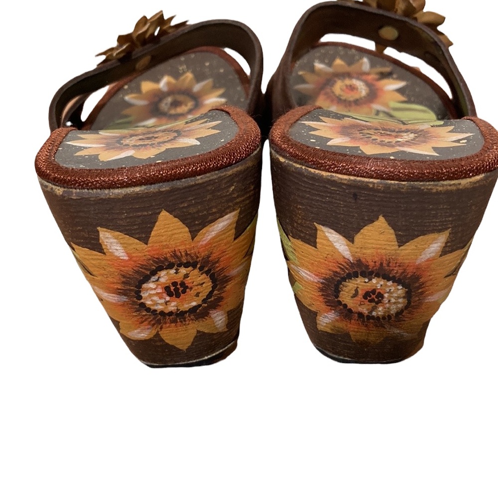 Cottage Core Sunflower Sandals Heels 9 - Picture 2 of 15